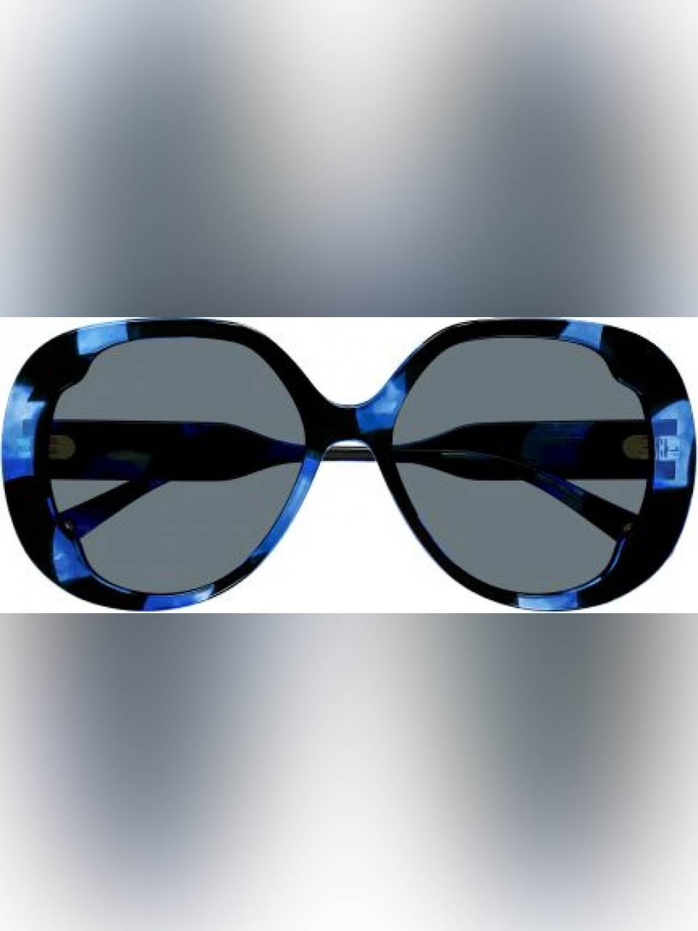 NEW Chloe Havana Blue Tortoiseshell Oversized Round Butterfly Sunglasses